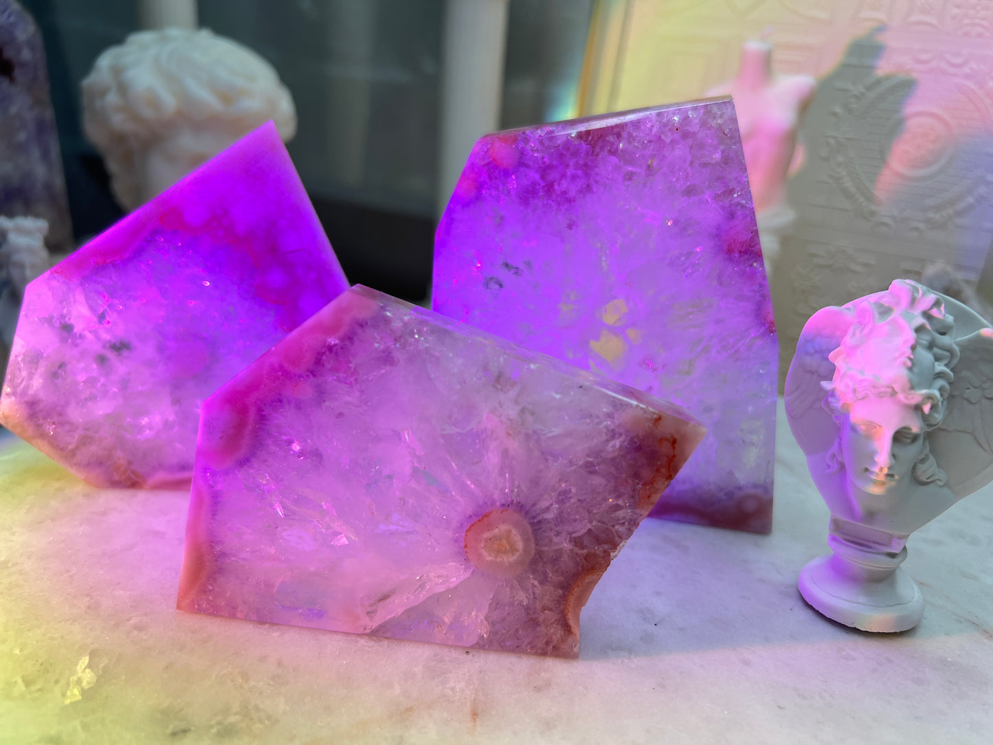 Pink Amethyst & Flower Agate Slabs